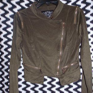 Chocolate military green bomber jacket size M